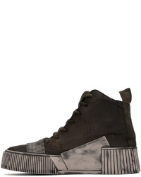 Baskets montantes en cuir noires Boris Bidjan Saberi