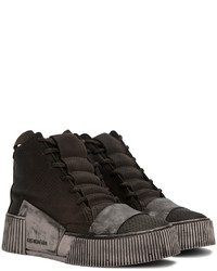 Baskets montantes en cuir noires Boris Bidjan Saberi