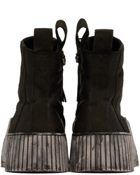 Baskets montantes en cuir noires Boris Bidjan Saberi