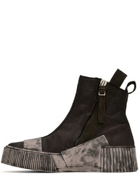 Baskets montantes en cuir noires Boris Bidjan Saberi