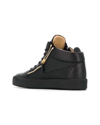 Baskets montantes en cuir noires Giuseppe Zanotti Design