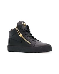 Baskets montantes en cuir noires Giuseppe Zanotti Design