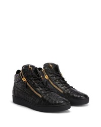 Baskets montantes en cuir noires Giuseppe Zanotti