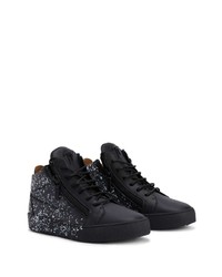 Baskets montantes en cuir noires Giuseppe Zanotti