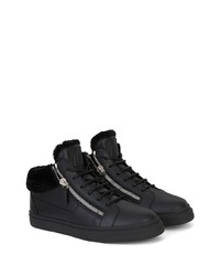 Baskets montantes en cuir noires Giuseppe Zanotti