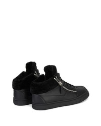 Baskets montantes en cuir noires Giuseppe Zanotti