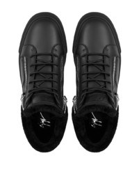 Baskets montantes en cuir noires Giuseppe Zanotti