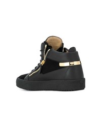 Baskets montantes en cuir noires Giuseppe Zanotti Design