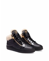 Baskets montantes en cuir noires Giuseppe Zanotti