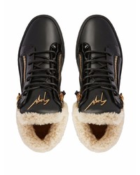 Baskets montantes en cuir noires Giuseppe Zanotti