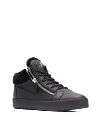 Baskets montantes en cuir noires Giuseppe Zanotti