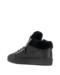 Baskets montantes en cuir noires Giuseppe Zanotti