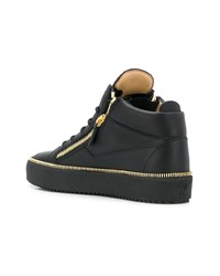 Baskets montantes en cuir noires Giuseppe Zanotti Design