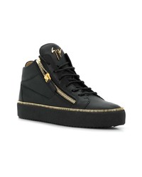 Baskets montantes en cuir noires Giuseppe Zanotti Design