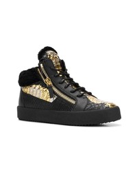 Baskets montantes en cuir noires Giuseppe Zanotti Design