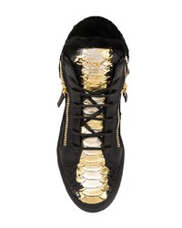 Baskets montantes en cuir noires Giuseppe Zanotti Design