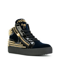 Baskets montantes en cuir noires Giuseppe Zanotti Design