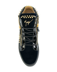 Baskets montantes en cuir noires Giuseppe Zanotti Design