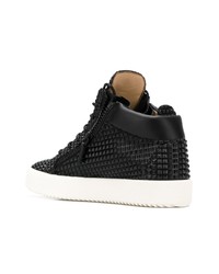 Baskets montantes en cuir noires Giuseppe Zanotti Design