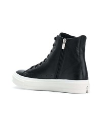 Baskets montantes en cuir noires Alexander McQueen