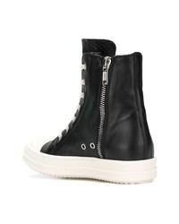 Baskets montantes en cuir noires Rick Owens