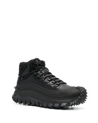 Baskets montantes en cuir noires Moncler