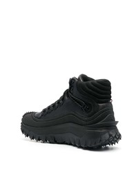 Baskets montantes en cuir noires Moncler