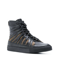 Baskets montantes en cuir noires Damir Doma