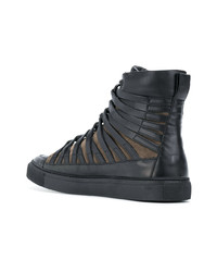 Baskets montantes en cuir noires Damir Doma