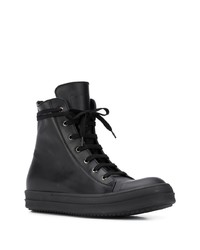 Baskets montantes en cuir noires Rick Owens