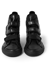 Baskets montantes en cuir noires Raf Simons