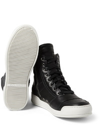 Baskets montantes en cuir noires Balmain