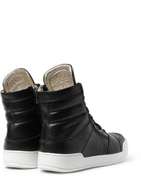 Baskets montantes en cuir noires Balmain