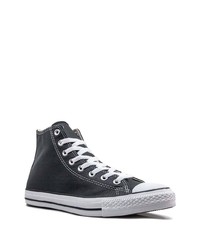 Baskets montantes en cuir noires Converse