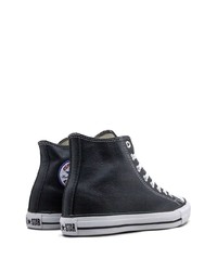 Baskets montantes en cuir noires Converse