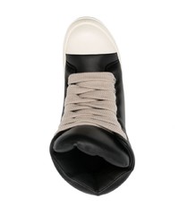 Baskets montantes en cuir noires Rick Owens