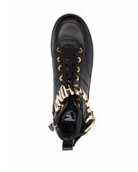 Baskets montantes en cuir noires Moschino