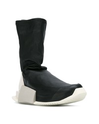 Baskets montantes en cuir noires Adidas By Rick Owens