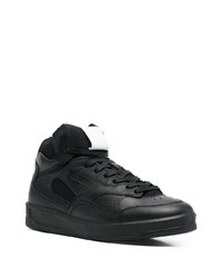 Baskets montantes en cuir noires Jil Sander