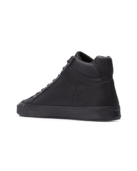 Baskets montantes en cuir noires Emporio Armani