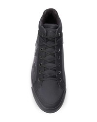 Baskets montantes en cuir noires Emporio Armani