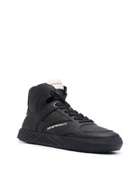 Baskets montantes en cuir noires Emporio Armani