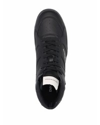 Baskets montantes en cuir noires Emporio Armani