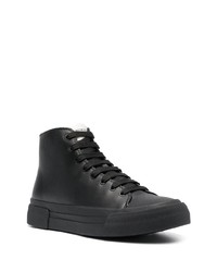 Baskets montantes en cuir noires Emporio Armani