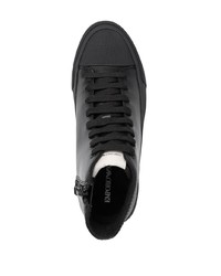 Baskets montantes en cuir noires Emporio Armani