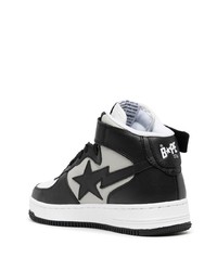 Baskets montantes en cuir noires A Bathing Ape