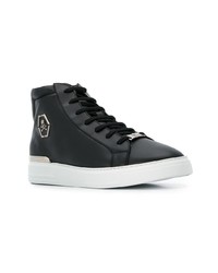 Baskets montantes en cuir noires Philipp Plein