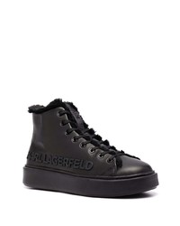 Baskets montantes en cuir noires Karl Lagerfeld