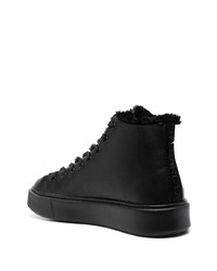 Baskets montantes en cuir noires Karl Lagerfeld