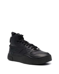 Baskets montantes en cuir noires Diesel